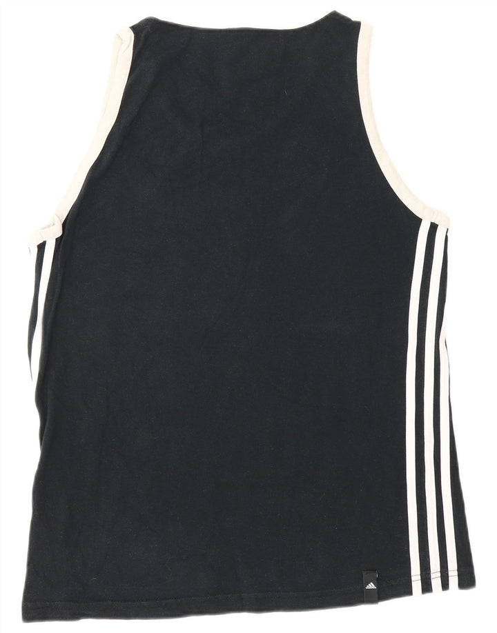 ADIDAS Mens Vest Top UK 34/36 Small Black Cotton