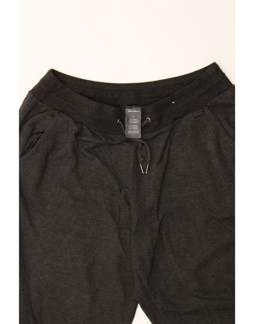 EDDIE BAUER Womens Tracksuit Trousers UK 14 Large Grey Modal Vintage Eddie Bauer and Second-Hand Eddie Bauer from Messina Hembry 