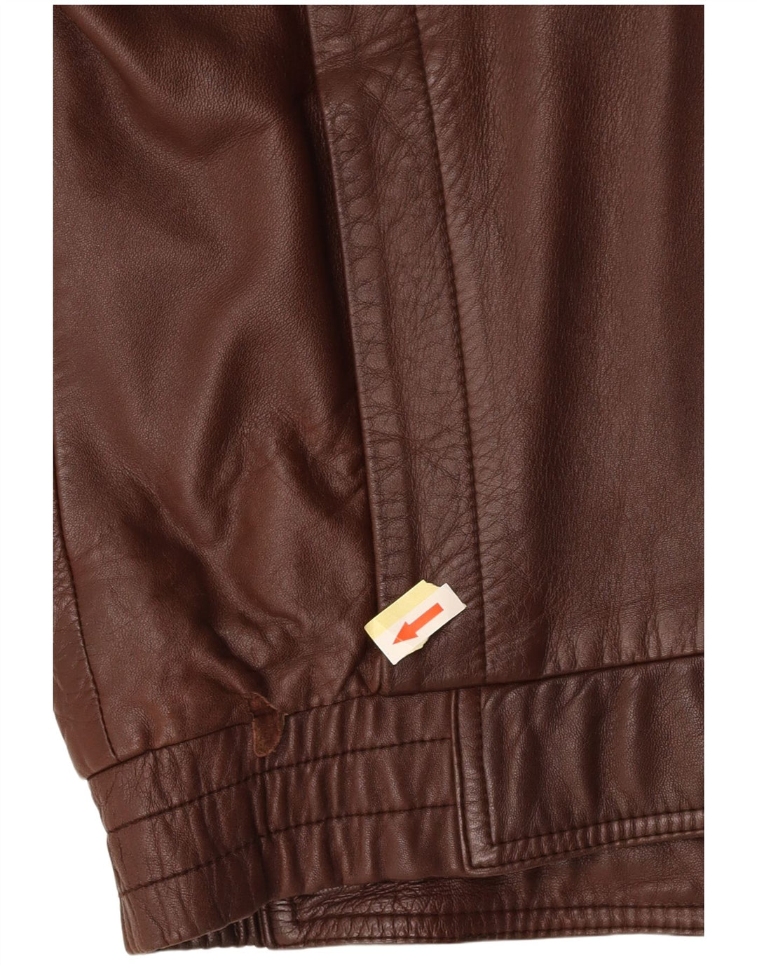 NOBLE Mens Loose Fit Leather Jacket EU 44 XS Brown Leather