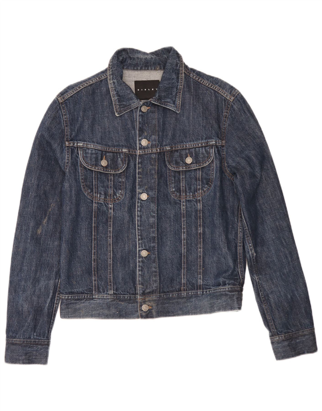 Sisley Mens Denim Jacket UK 36 Small Navy Blue