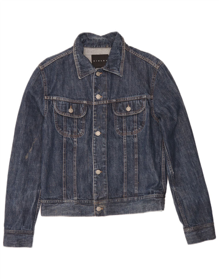 Sisley Mens Denim Jacket UK 36 Small Navy Blue