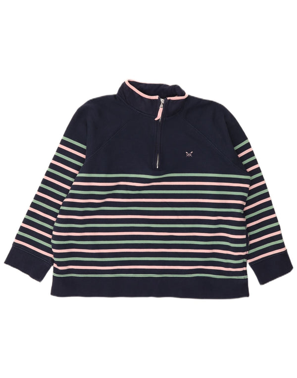 Crew Clothing Womens Sweatshirt Jumper UK 16 Large Navy Blue Striped
