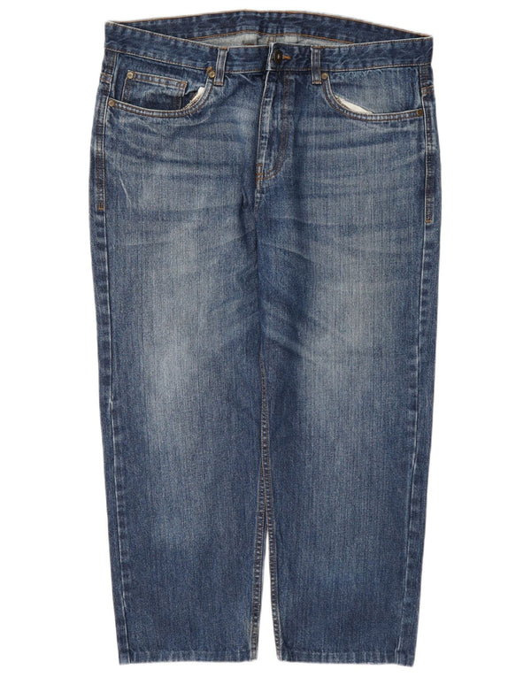 James Pringle Mens Cropped Jeans W36 L26 Blue Cotton