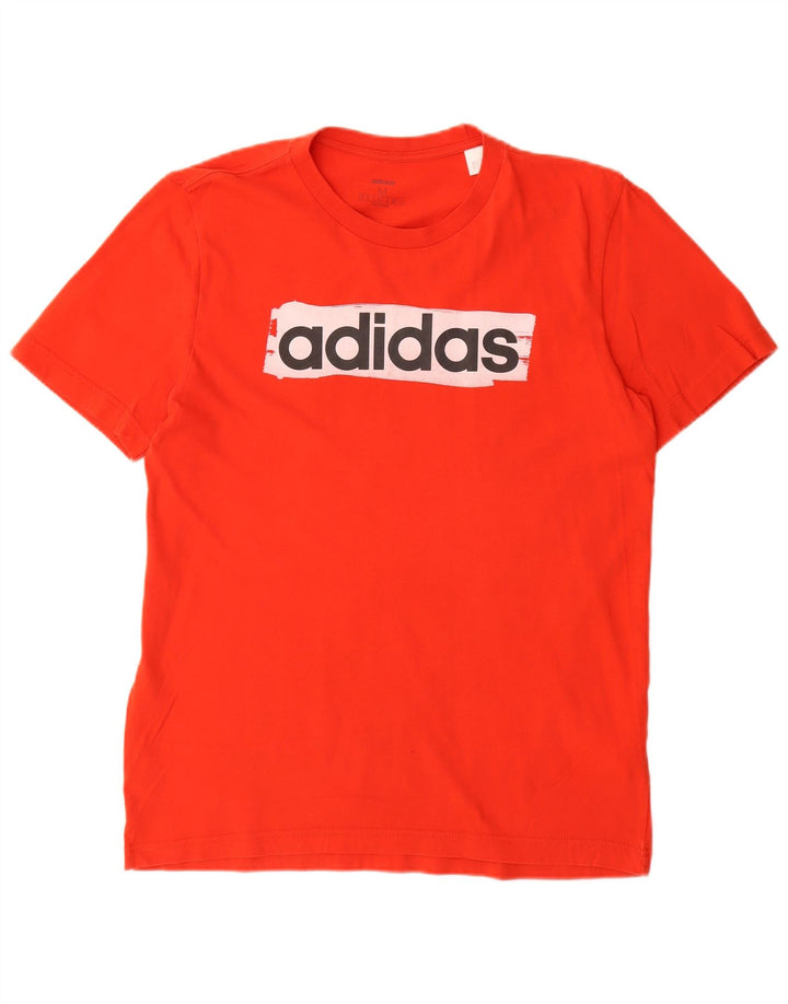 ADIDAS Mens Graphic T-Shirt Top Medium Red Cotton