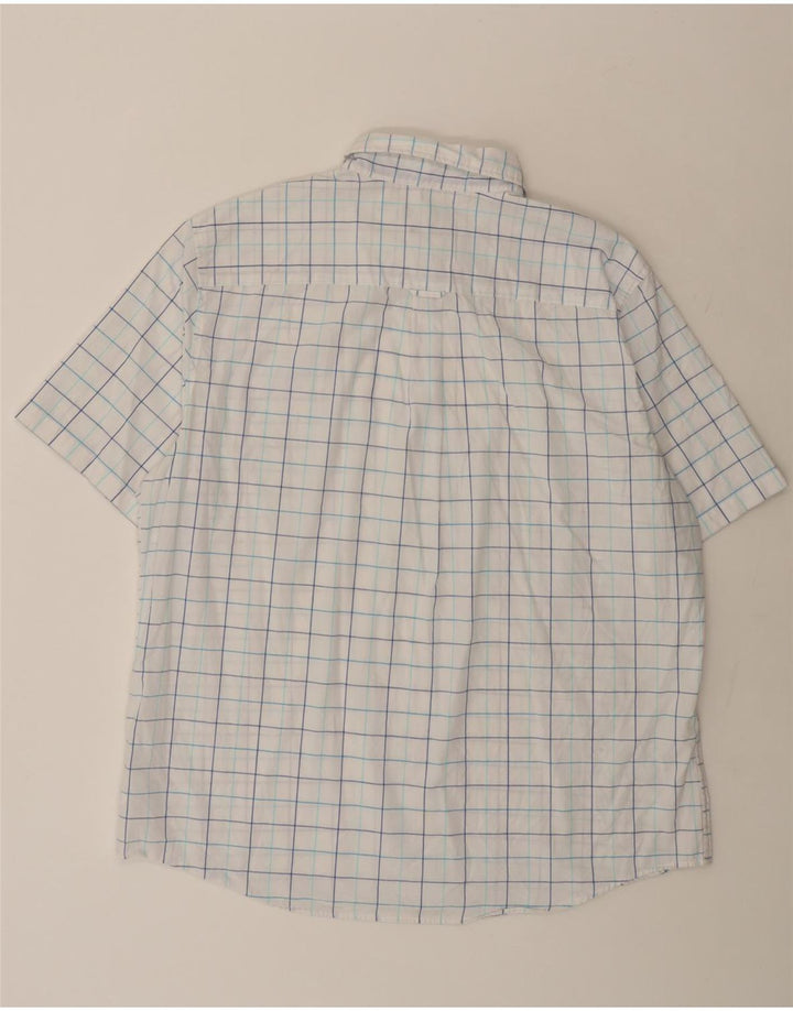 CHAPS Mens Short Sleeve Shirt 2XL White Check Cotton