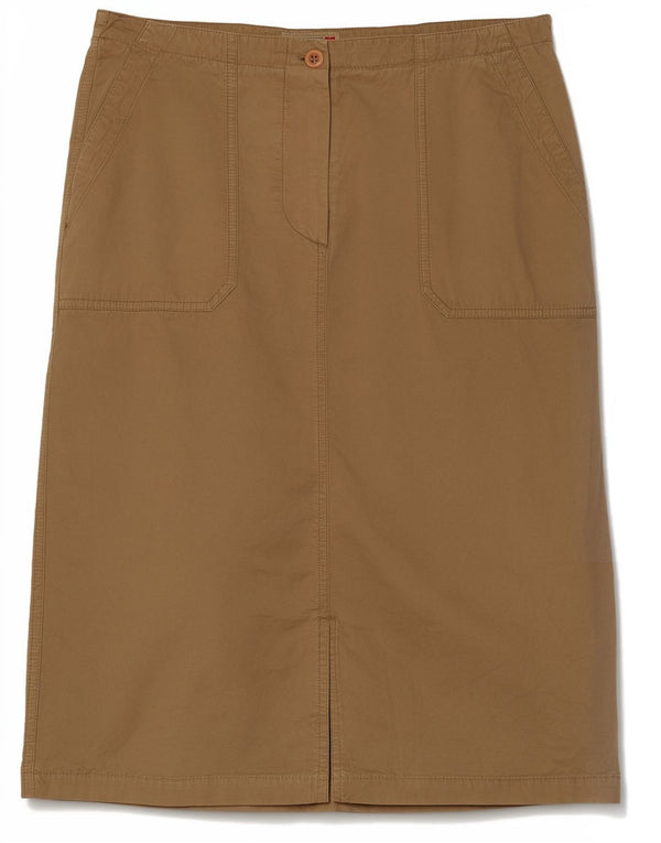 Napapijri Womens Midi Skirt IT 44 Medium W32 Brown Cotton