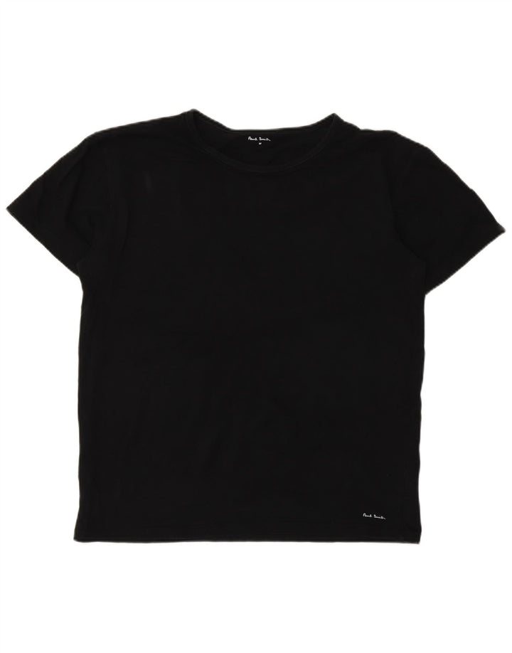 Paul Smith Womens T-Shirt Top UK 14 Medium Black Cotton