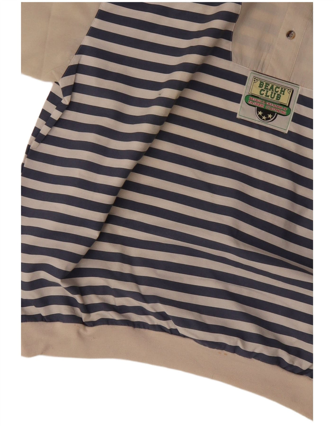 VINTAGE Mens Short Sleeve Pullover Shirt IT 52/54 Large Blue Striped