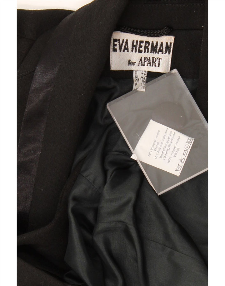 APART Womens 1 Button Blazer Jacket UK 16 Large Black Viscose