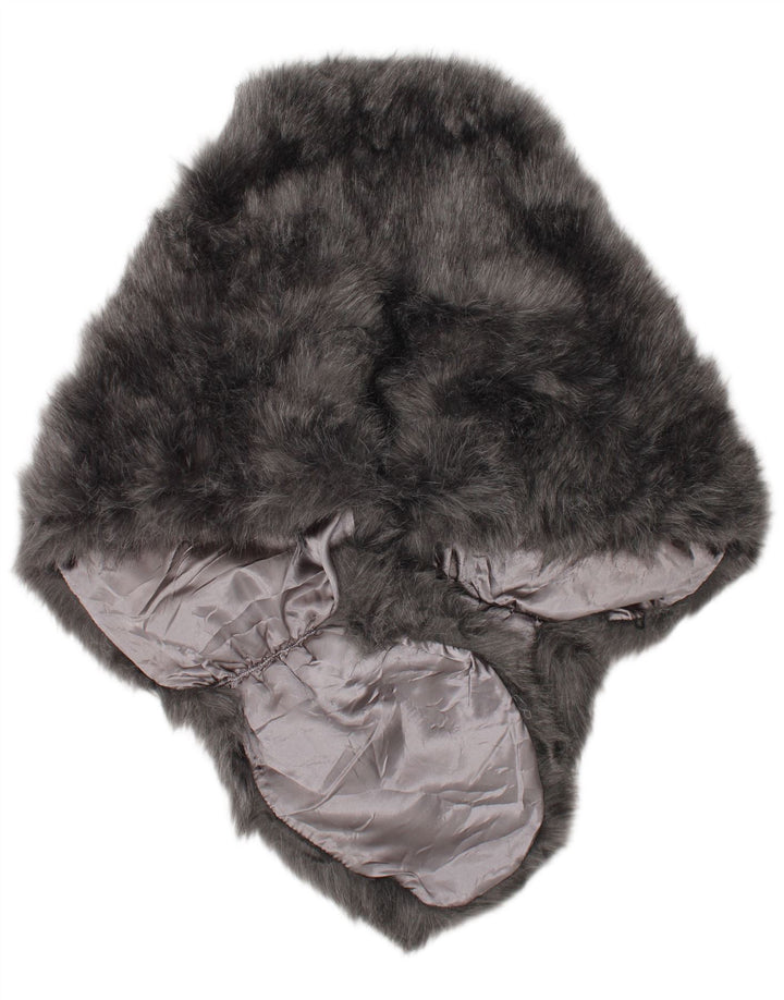 Vintage Womens Faux Fur Stole Scarf One Size Grey Classic