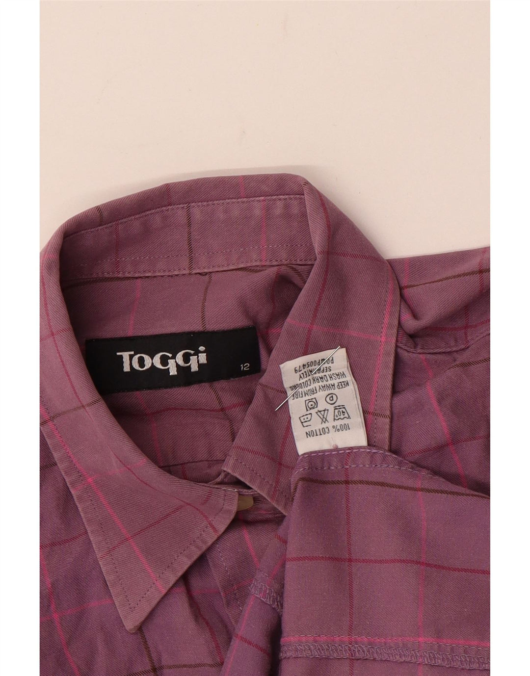 Toggi Womens Shirt UK 12 Medium Purple Check Cotton