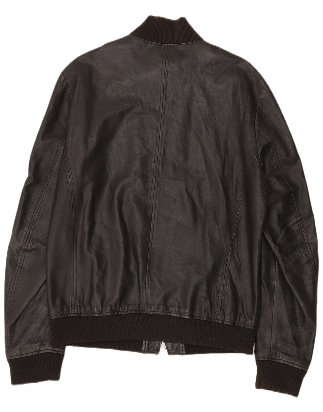 Zen Mens Leather Jacket IT 54 XL Black Leather