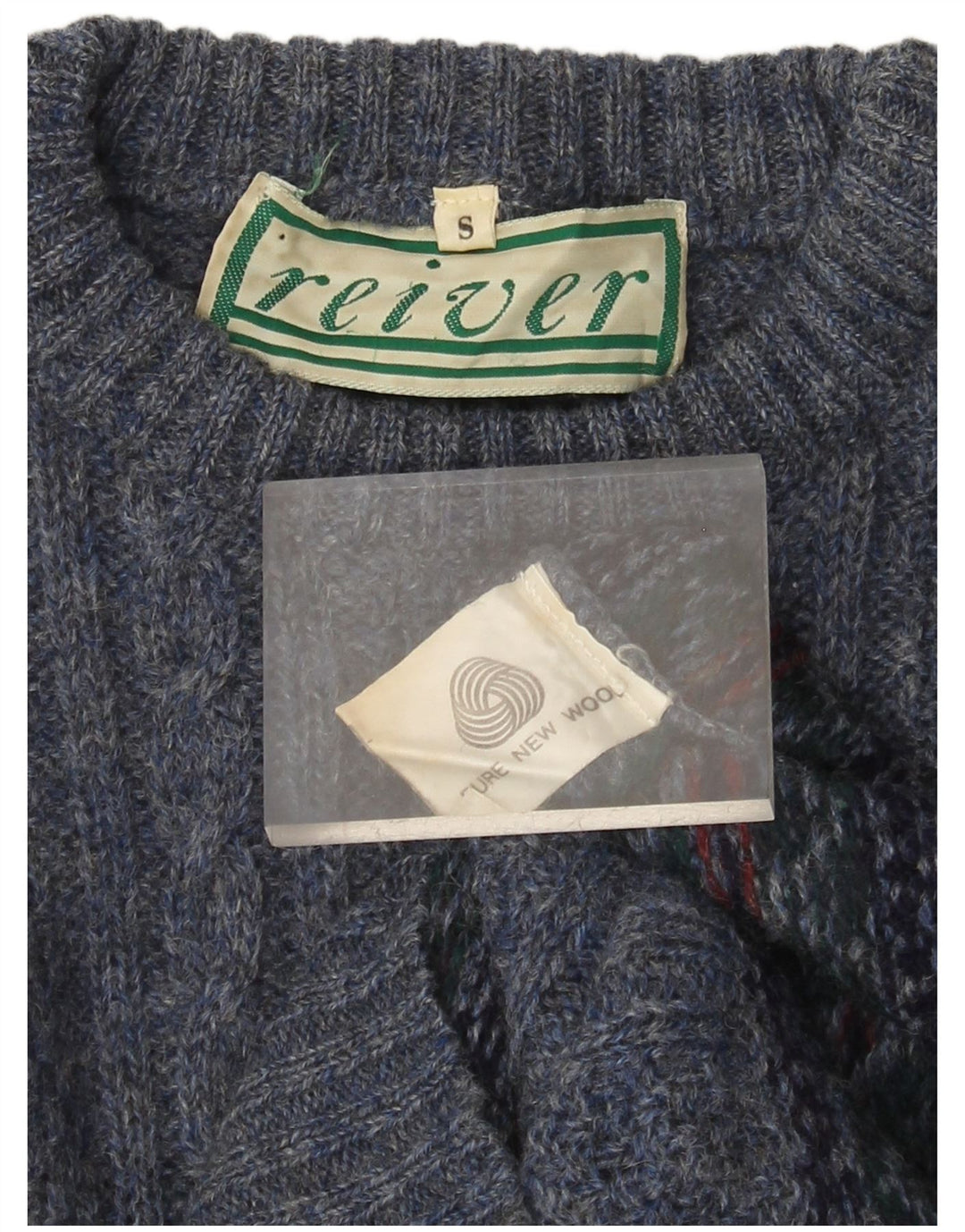 VINTAGE Womens Crew Neck Jumper Sweater UK 10 Small Blue Fair Isle