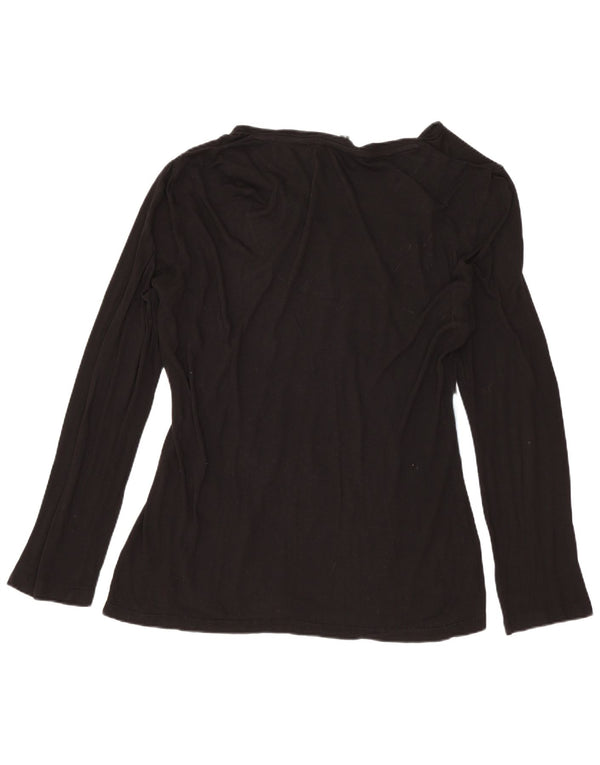 DESIGUAL Womens Graphic Top Long Sleeve UK 16 Large Black