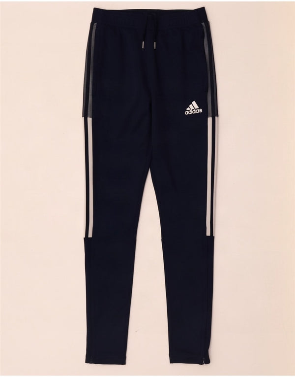 Adidas Womens Tracksuit Trousers UK 10 Small Navy Blue Polyester