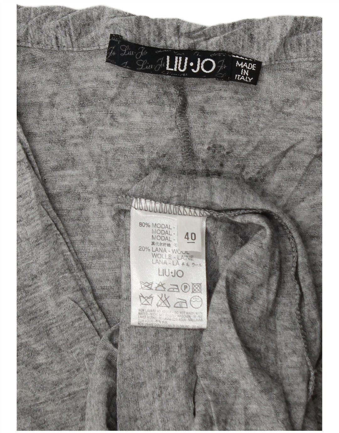 Liu Jo Womens Front Tie Long Sleeve A-Line Dress IT 40 Small Grey Flecked