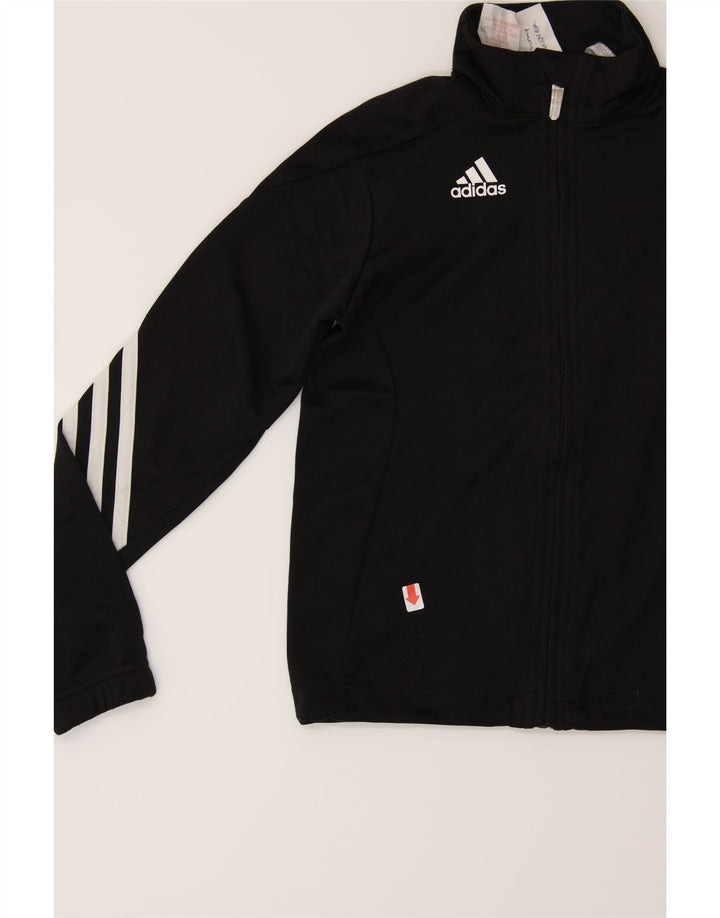 ADIDAS Boys Climalite Tracksuit Top Jacket 7-8 Years Black Polyester Vintage Adidas and Second-Hand Adidas from Messina Hembry 
