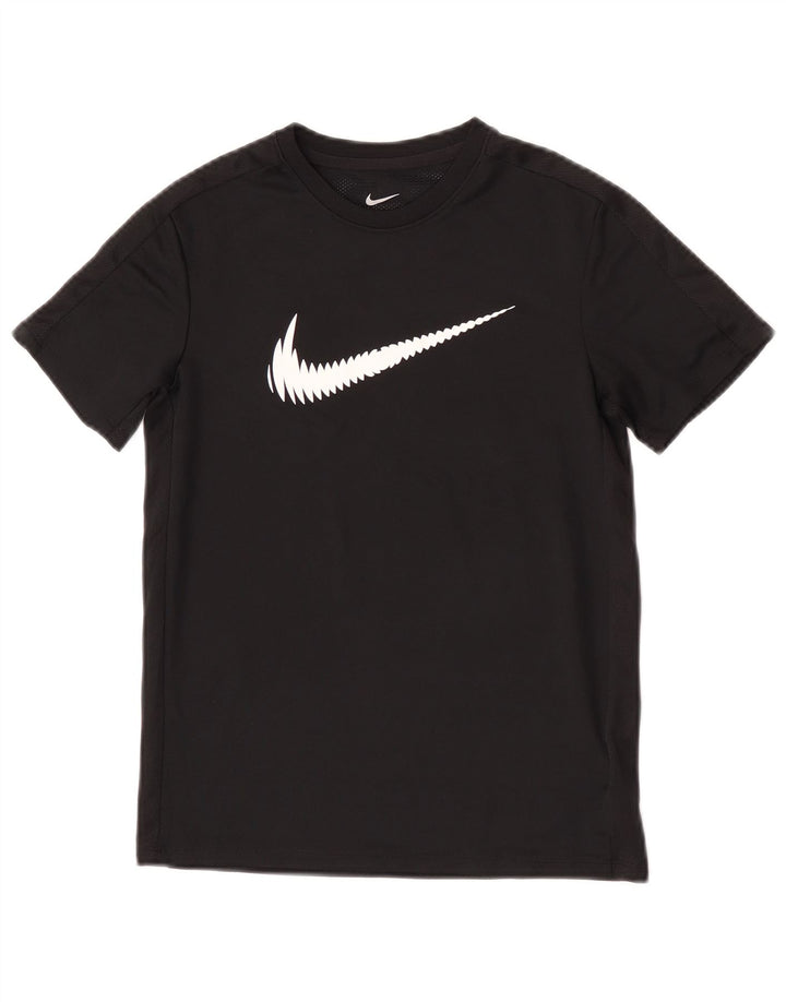 Nike Boys Dri Fit Graphic T-Shirt Top 10-11 Years Medium Black Polyester