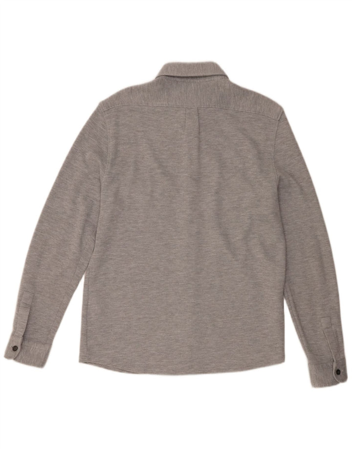 Reiss Mens Shirt Large Grey Flecked Cotton