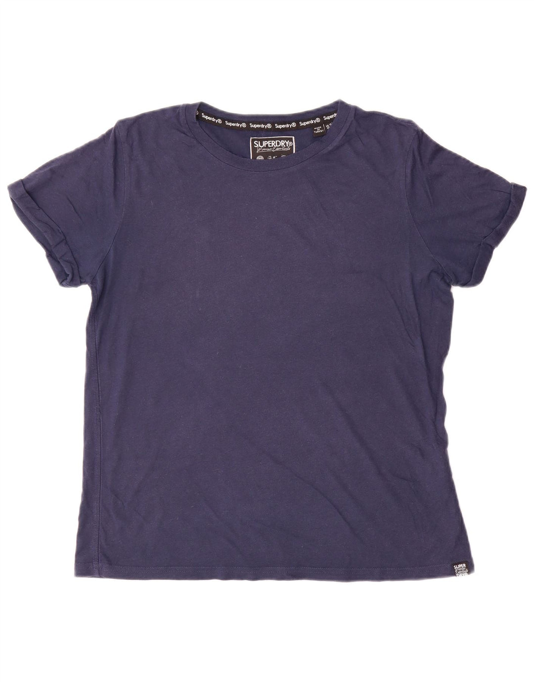 Superdry Womens T-Shirt Top UK 12 Medium Navy Blue Cotton