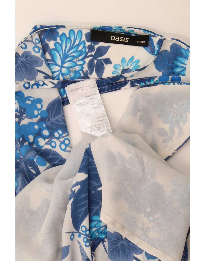 Oasis Womens Sleeveless Blouse Top UK 12 Medium Blue Floral Polyester