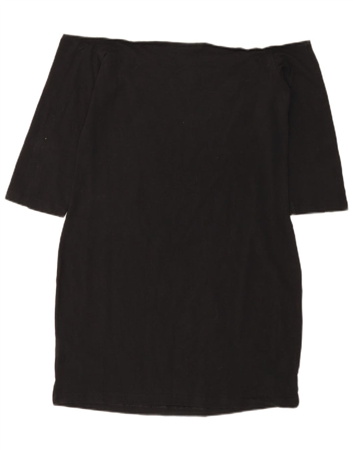 ADIDAS Womens Off Shoulder Dress UK 18 XL Black Cotton