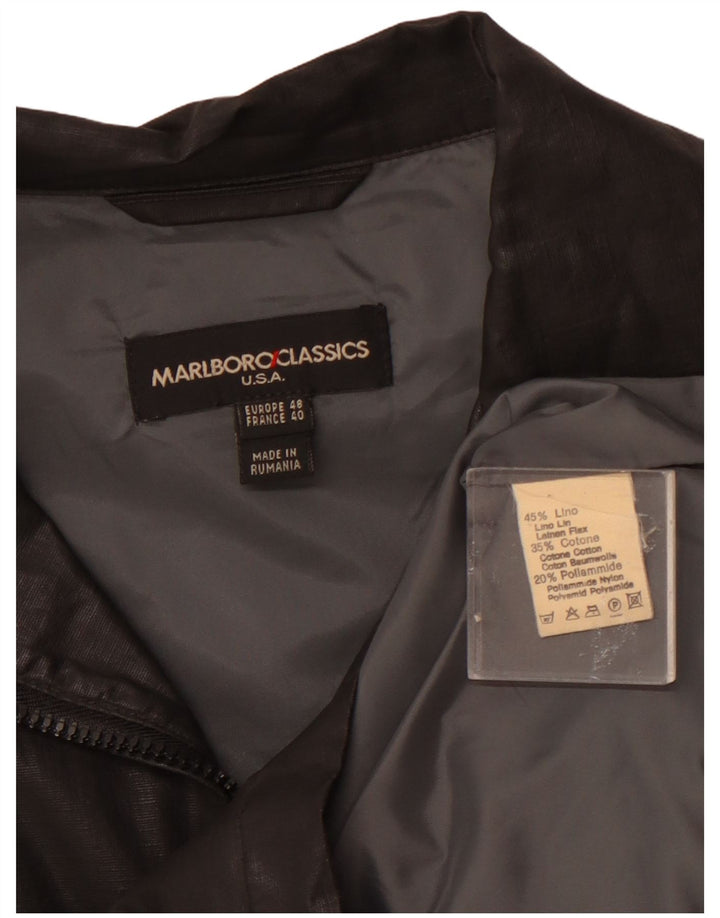 MARLBORO CLASSICS Mens Bomber Jacket EU 48 Medium Black Linen