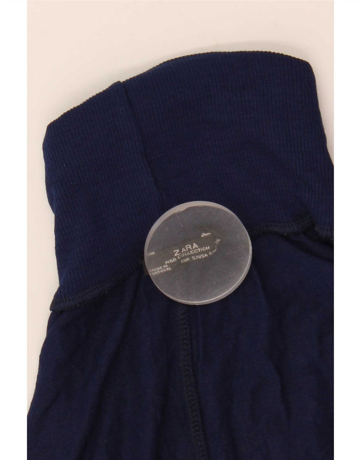 Zara Womens Oversized Roll Neck Jumper Sweater UK 10 Small Navy Blue