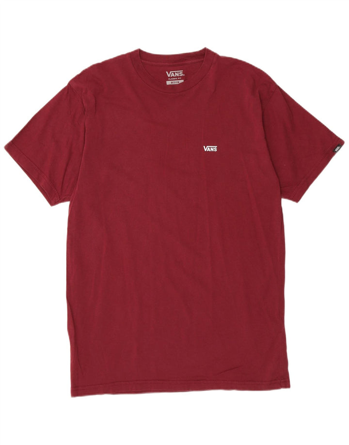 VANS Mens Classic Fit Graphic T-Shirt Top Medium Burgundy Cotton
