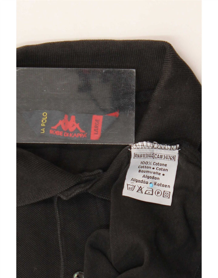 Kappa Mens Polo Shirt Large Black Cotton