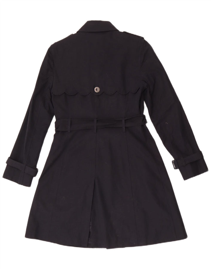 Hobbs Womens Trench Coat UK 8 Small Navy Blue Polyester
