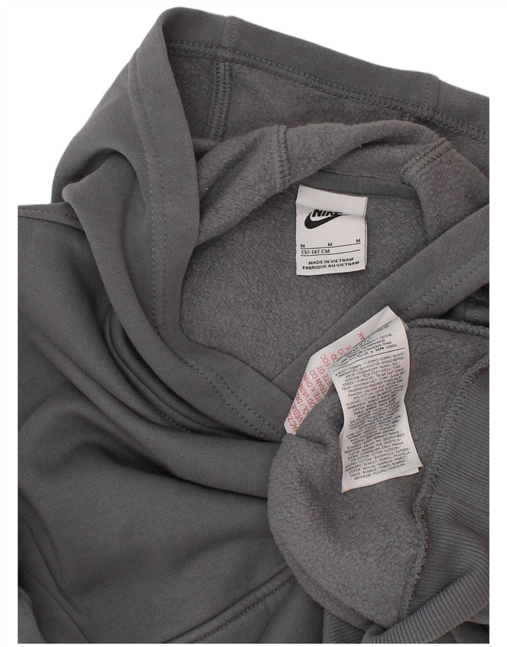 Nike Boys Graphic Hoodie Jumper 10-11 Years Medium Grey Cotton