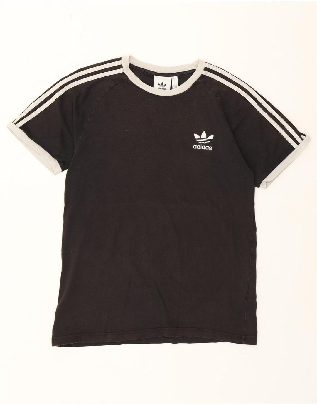 Adidas Womens T-Shirt Top UK 14 Medium Black Cotton