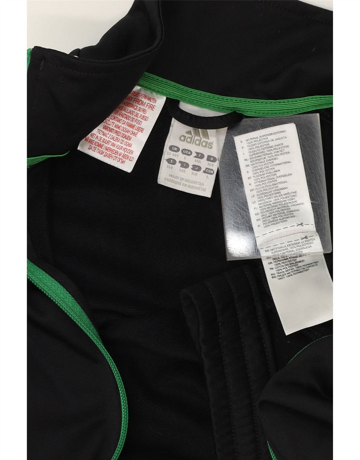 ADIDAS Boys Tracksuit Top Jacket 13-14 Years Black Polyester Vintage Adidas and Second-Hand Adidas from Messina Hembry 