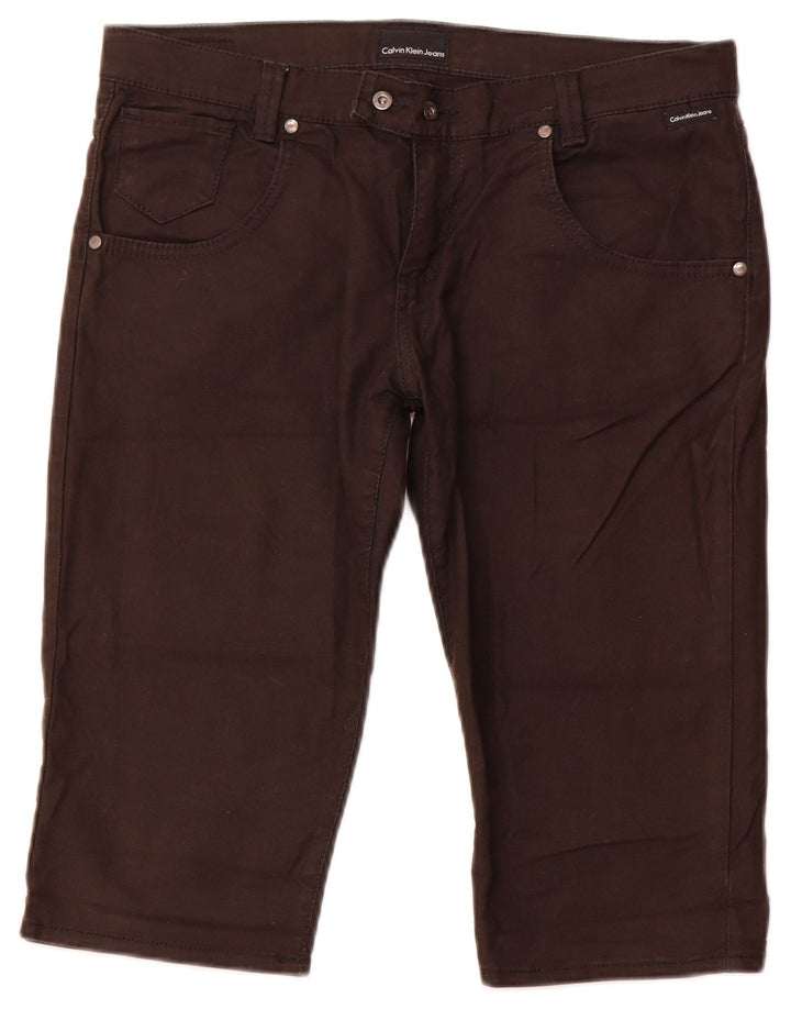 Calvin Klein Womens Bermuda Shorts W31 Medium  Brown Cotton