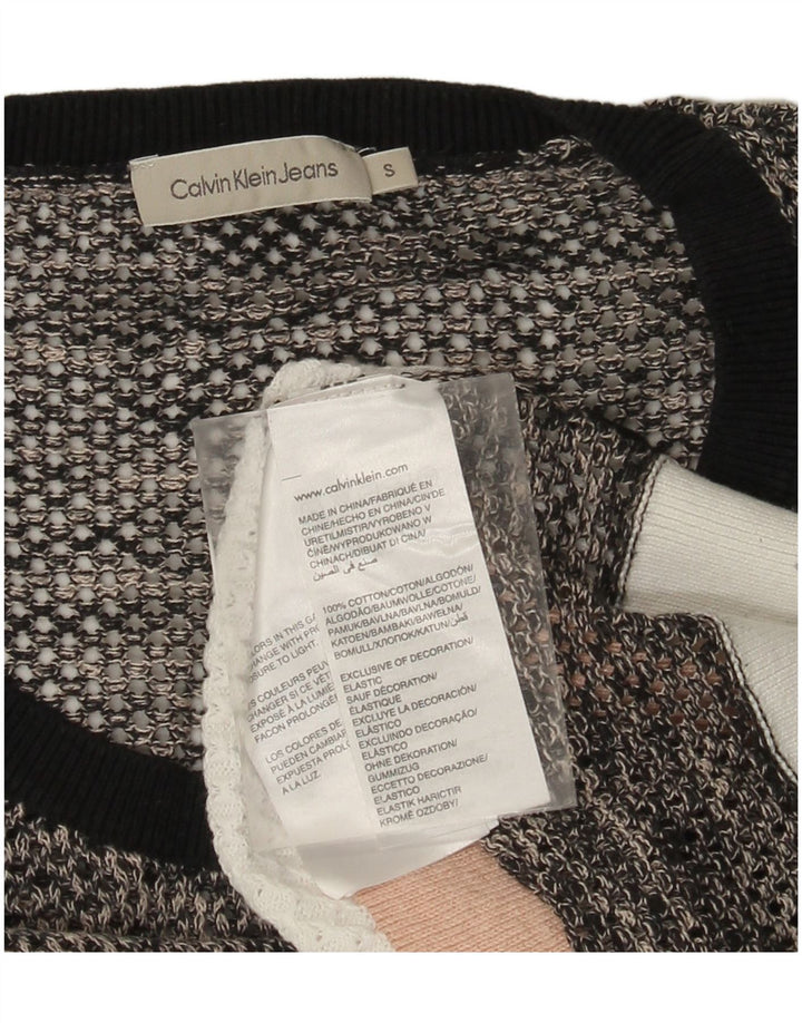 CALVIN KLEIN JEANS Womens Boat Neck Jumper Sweater UK 10 Small Grey