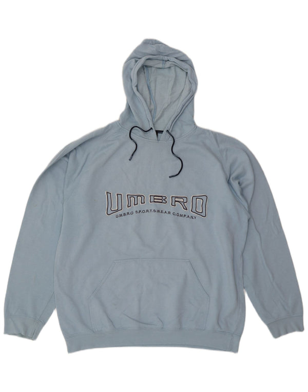 Umbro Mens Graphic Hoodie Jumper Large Blue Cotton