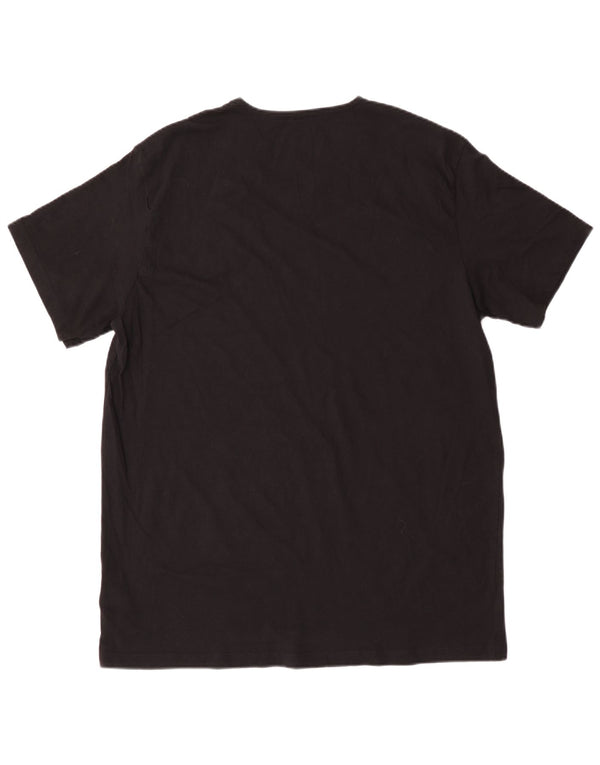 HUGO BOSS Mens T-Shirt Top XL Black Cotton