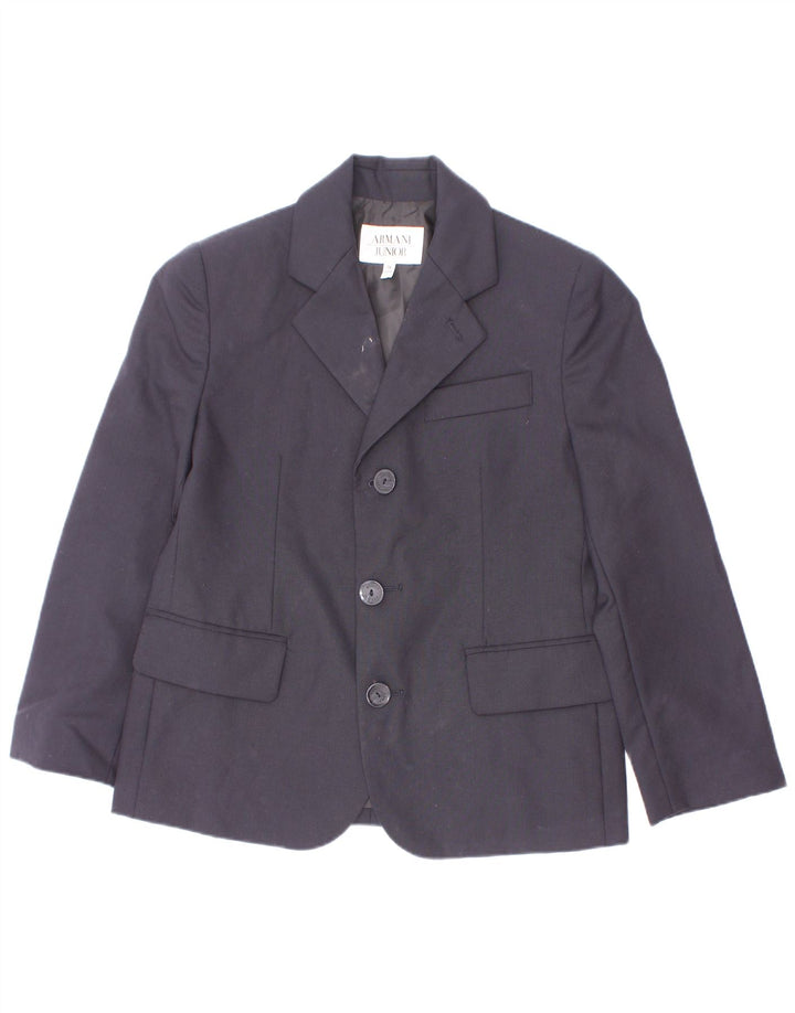 Armani Junior Boys 3 Button Blazer Jacket 6-7 Years Navy Blue Wool