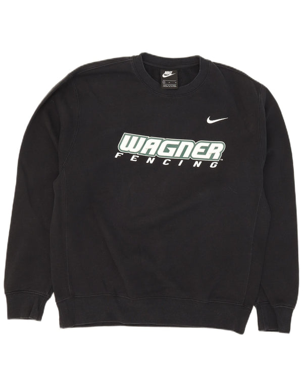 Nike Mens Graphic Sweatshirt Jumper Medium Black Cotton
