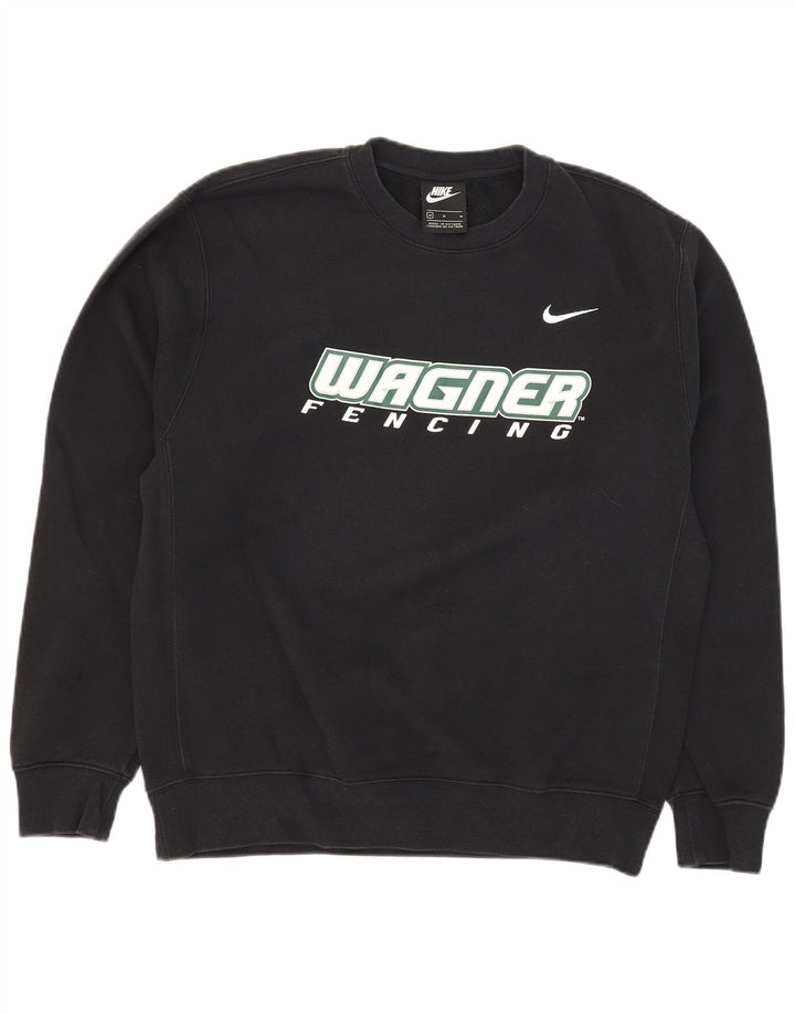 Nike Mens Graphic Sweatshirt Jumper Medium Black Cotton