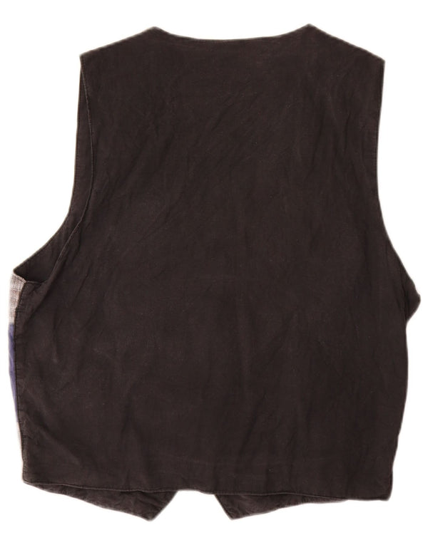 Vintage Mens Waistcoat Large Multicoloured Patchwork Cotton Bohemian