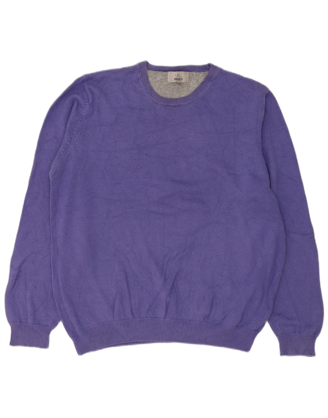 Marks & Spencer Mens Regular Fit Crew Neck Jumper Sweater Large Purple