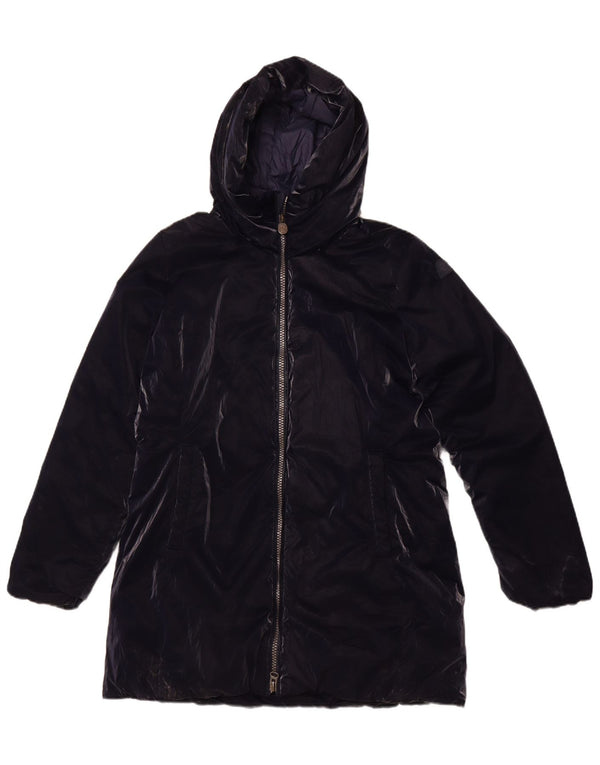 INVICTA Womens Hooded Padded Jacket UK 16 Large Navy Blue Polyamide