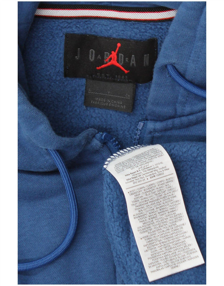 Jordan Mens Zip Hoodie Sweater Small Blue Cotton