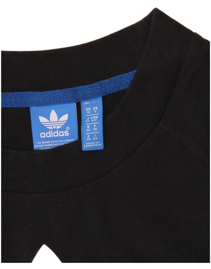 Adidas Womens Graphic T-Shirt Top UK 10 Small Black