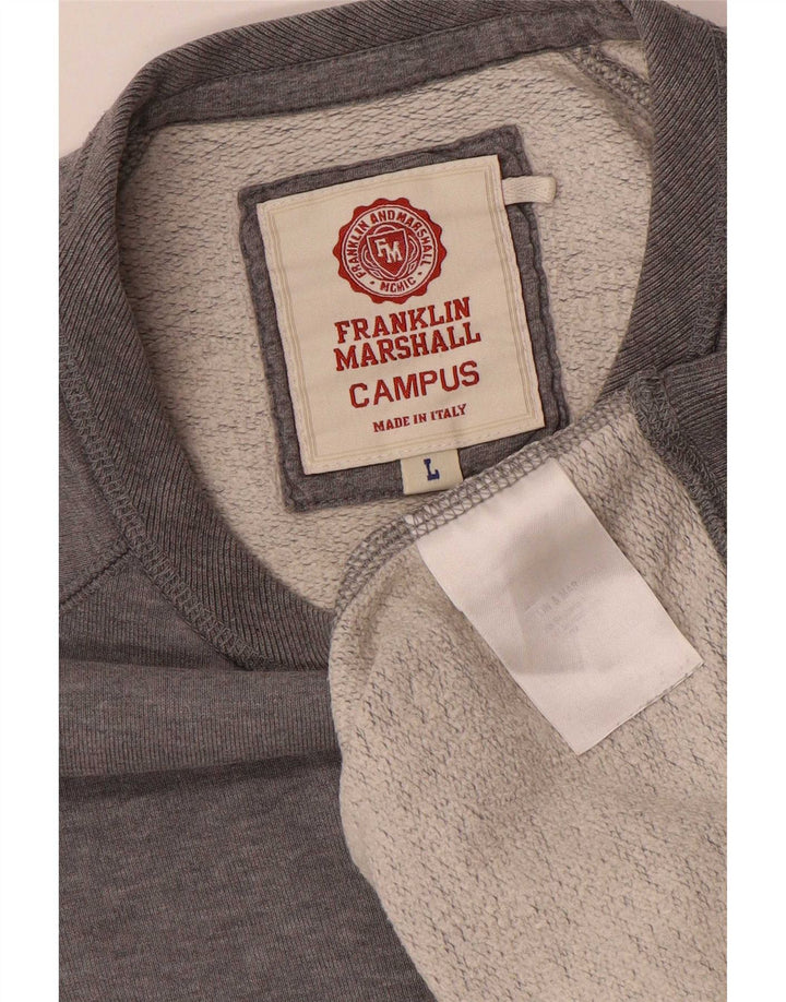 Franklin & Marshall Mens Sweatshirt Jumper Large Grey Flecked