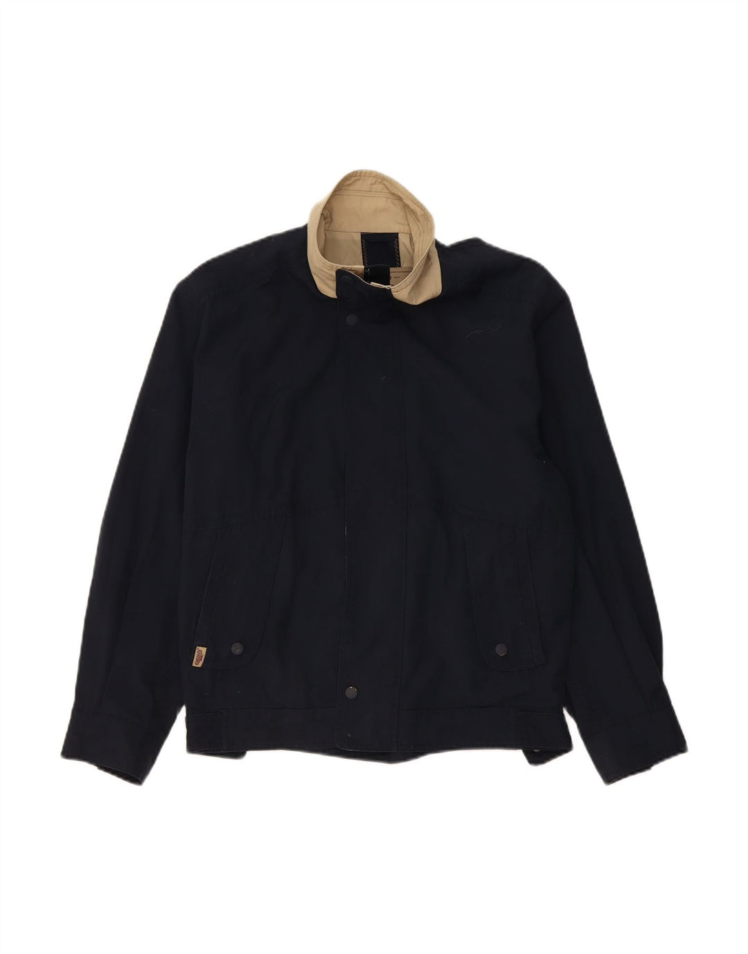 EUROPEAN PROJECT Mens Bomber Jacket UK 36 Small Navy Blue Polyester