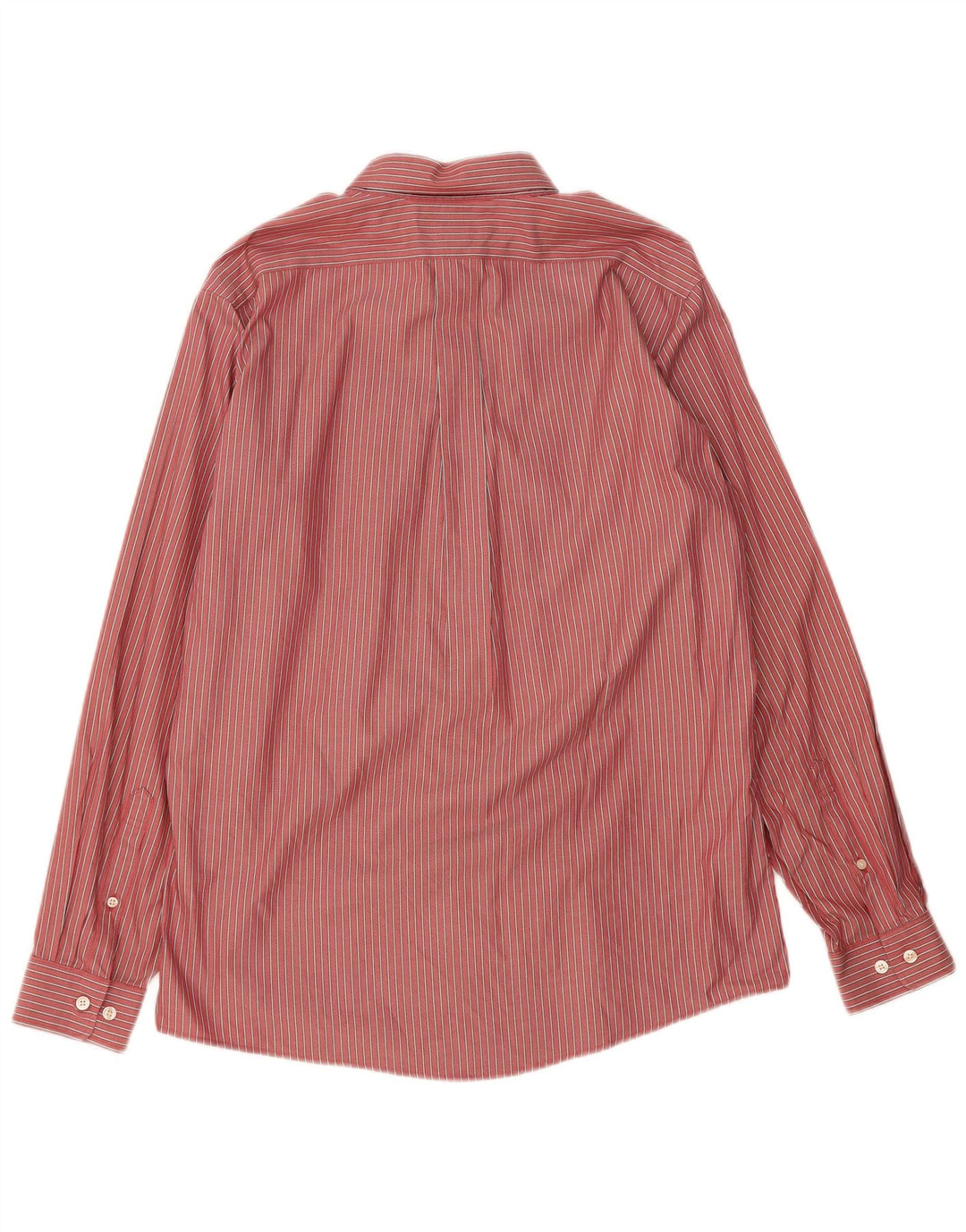 EDDIE BAUER Mens Relaxed Fit Shirt Medium Red Pinstripe Cotton