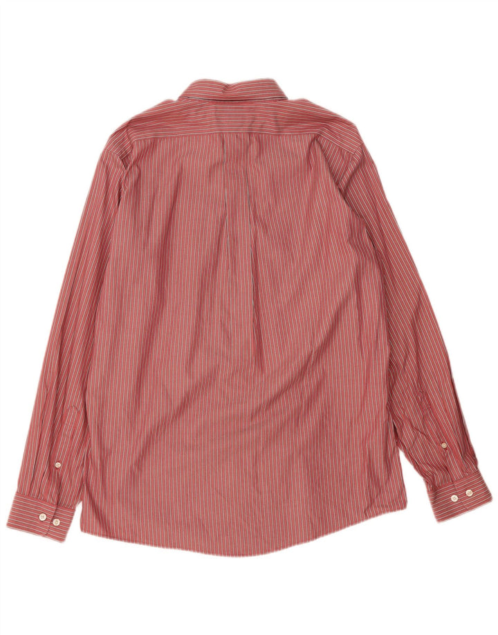 EDDIE BAUER Mens Relaxed Fit Shirt Medium Red Pinstripe Cotton